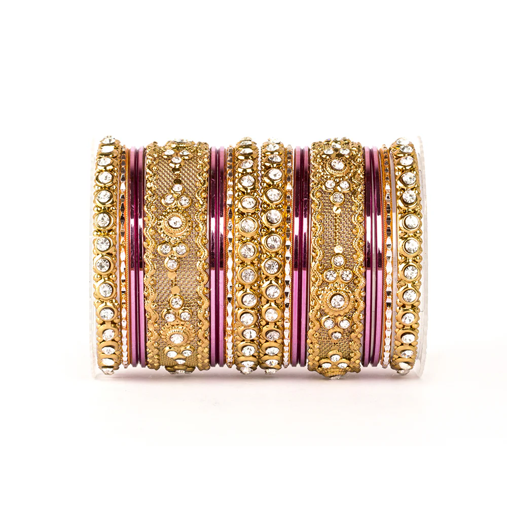 Beautiful Intricate Colored Bangle Set For Two Hands - Image 8