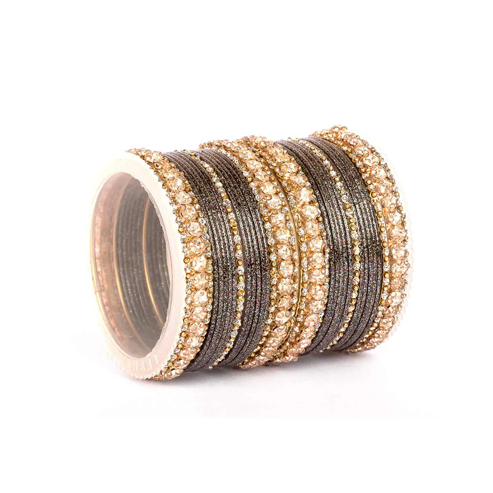 Beautiful Shimmering Brass Bangle Set - Image 3