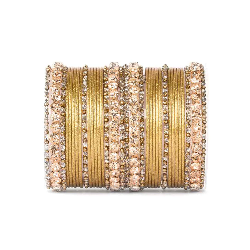 Beautiful Shimmering Brass Bangle Set - Image 5
