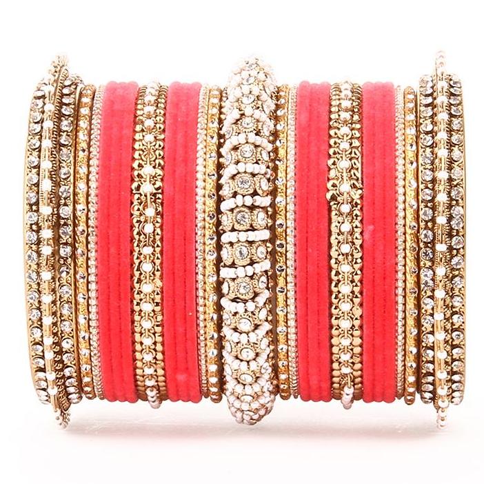 Set of 2 Beautiful Velvet Bangle And Pearl Bangle Set - Image 10