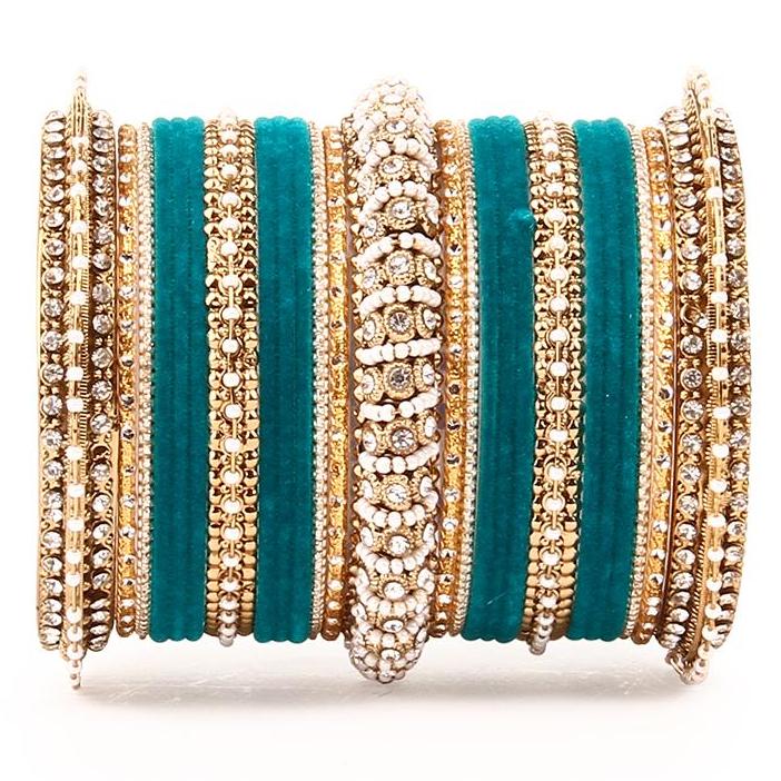 Set of 2 Beautiful Velvet Bangle And Pearl Bangle Set - Image 13