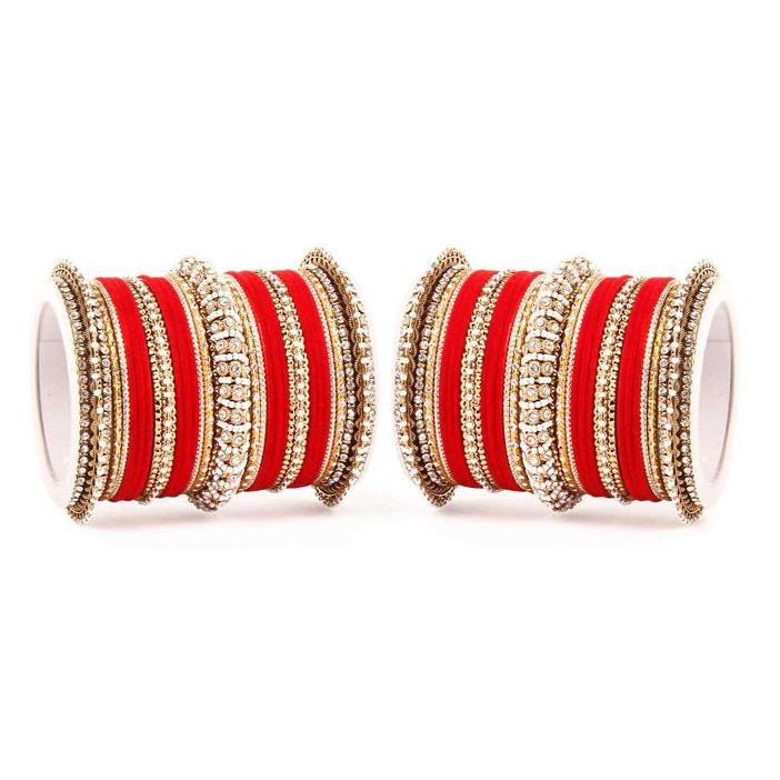 Set of 2 Beautiful Velvet Bangle And Pearl Bangle Set - Image 4
