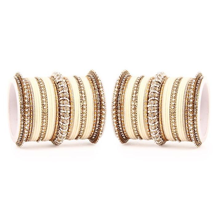 Set of 2 Beautiful Velvet Bangle And Pearl Bangle Set - Image 9
