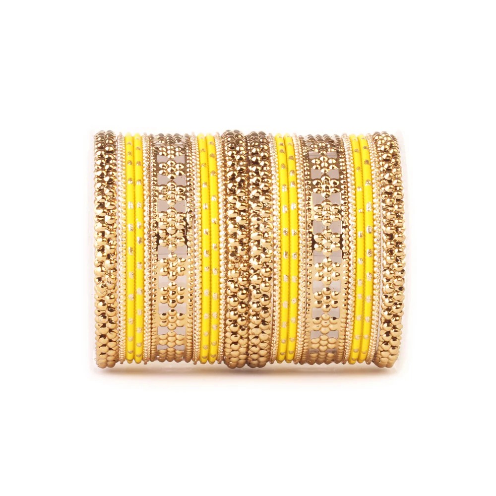 Colored Daily Wear Bangle Set With Flower Jaali Work - Image 11