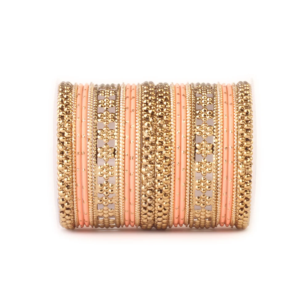 Colored Daily Wear Bangle Set With Flower Jaali Work - Image 12