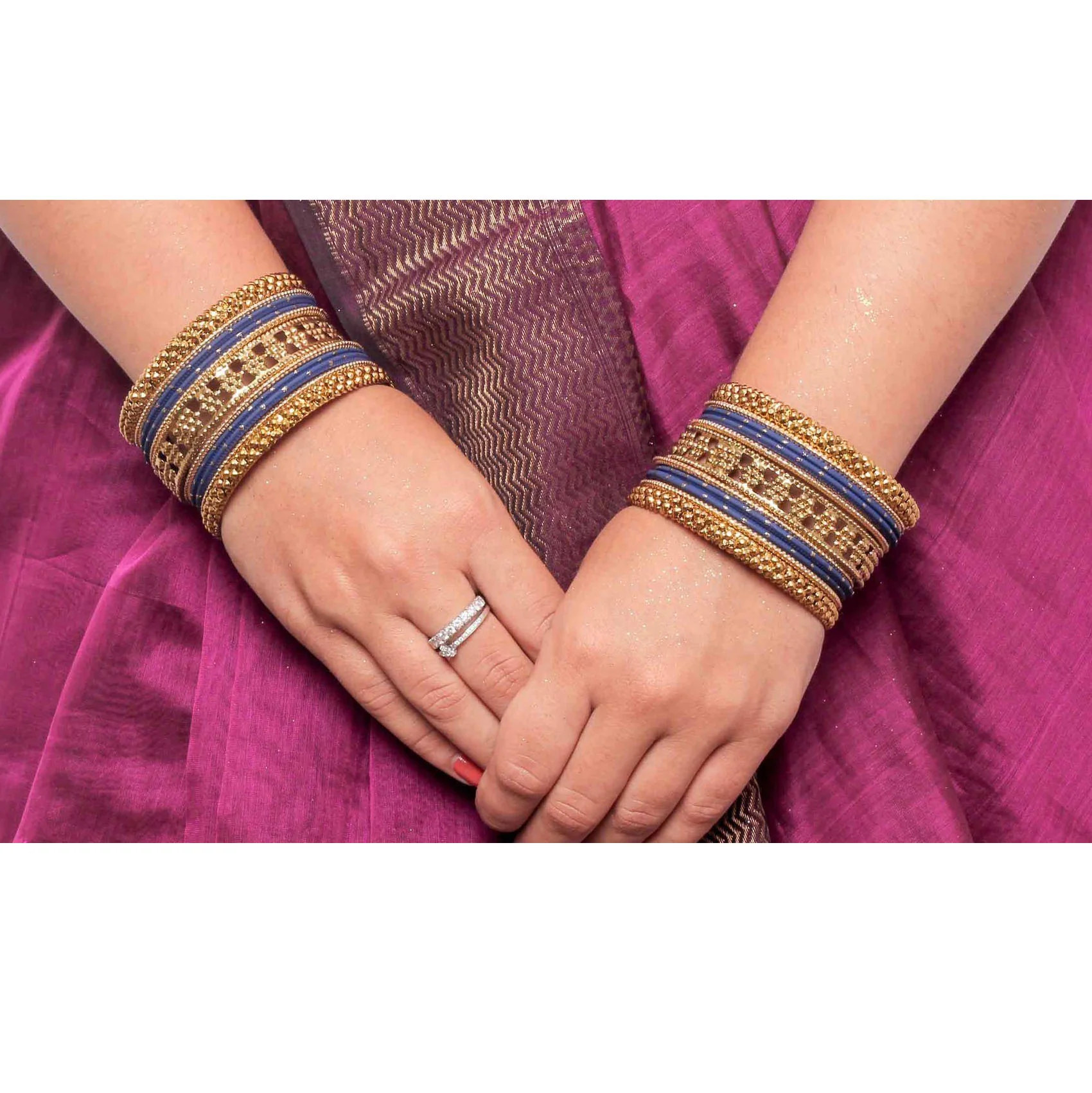 Colored Daily Wear Bangle Set With Flower Jaali Work - Image 6