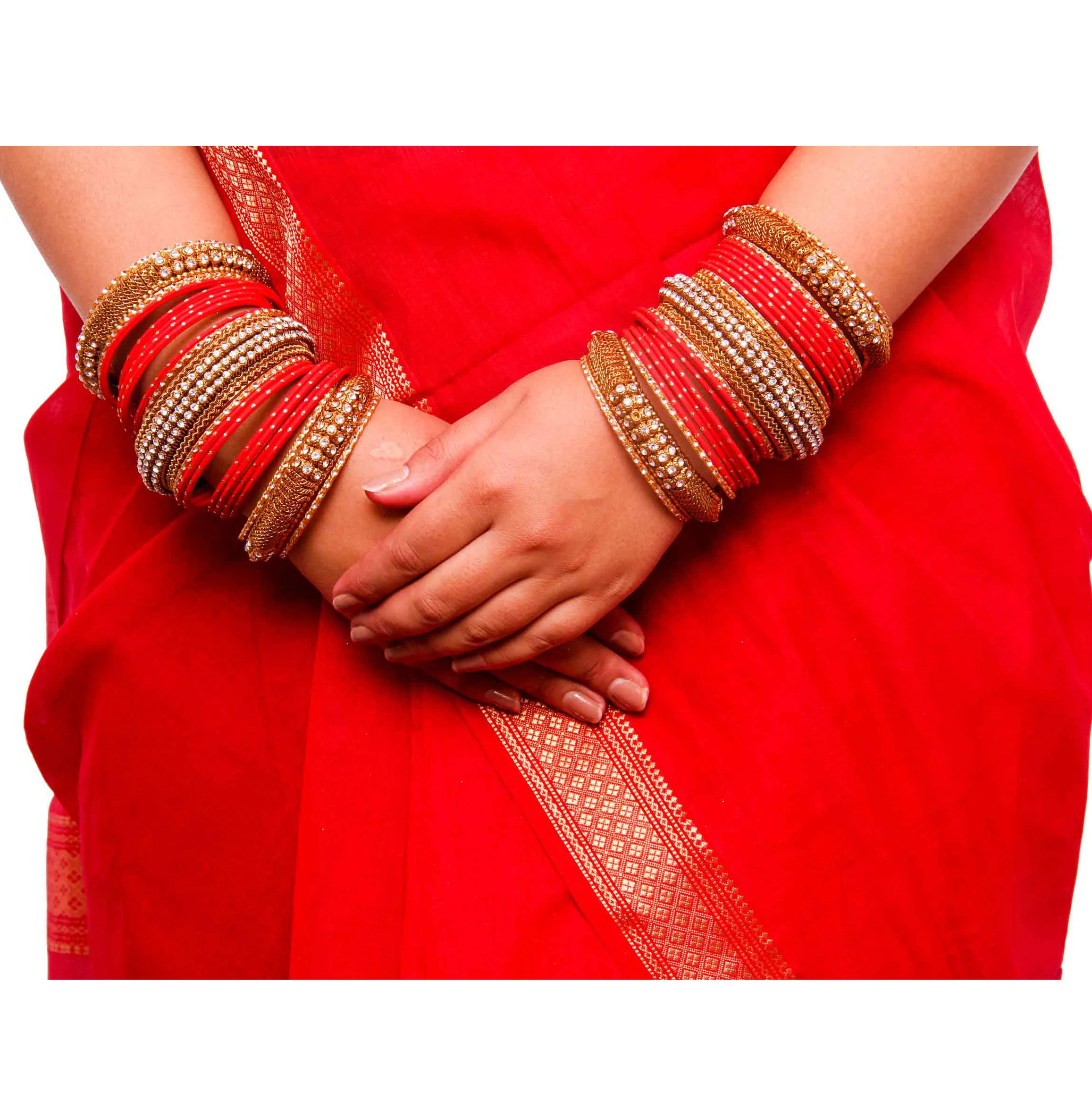 Set of 2 Bridal Jaali Work Bangle Set - Image 3
