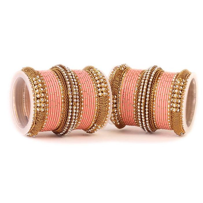 Set of 2 Bridal Jaali Work Bangle Set - Image 6
