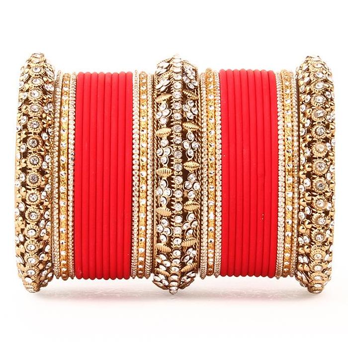 Set of 2 Bridal Matte Textured Bangle Set - Image 11