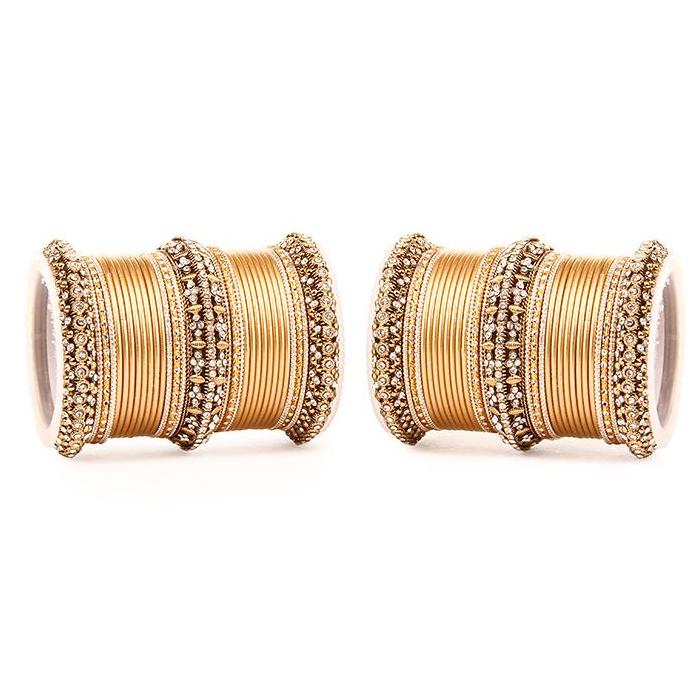 Set of 2 Bridal Matte Textured Bangle Set - Image 3