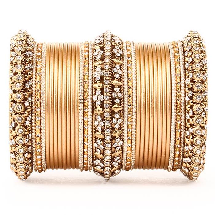 Set of 2 Bridal Matte Textured Bangle Set - Image 4
