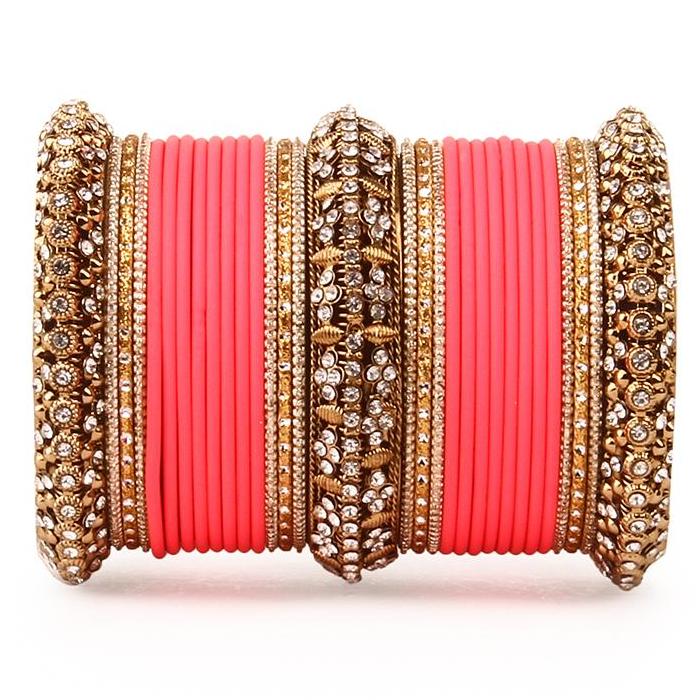 Set of 2 Bridal Matte Textured Bangle Set - Image 7