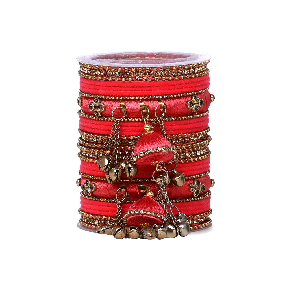 Bridal Silk Thread Sets With Large Jhumki Bells - Image 14