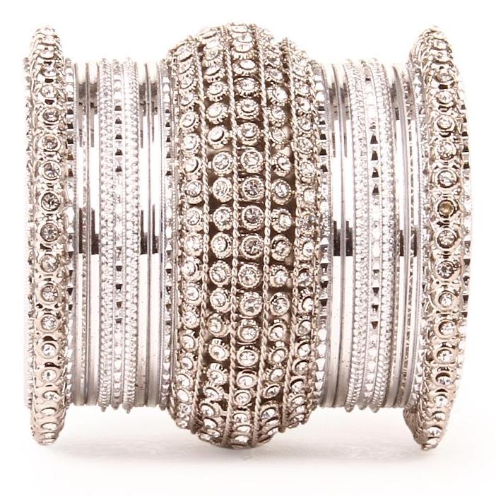 Set of 2 Colored Chakri Shining Bangle Set - Image 10
