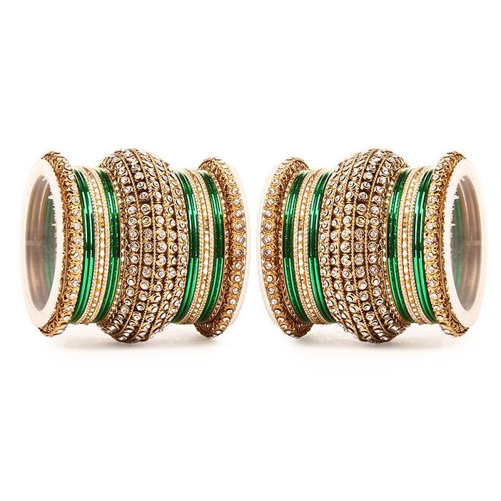 Set of 2 Colored Chakri Shining Bangle Set - Image 13