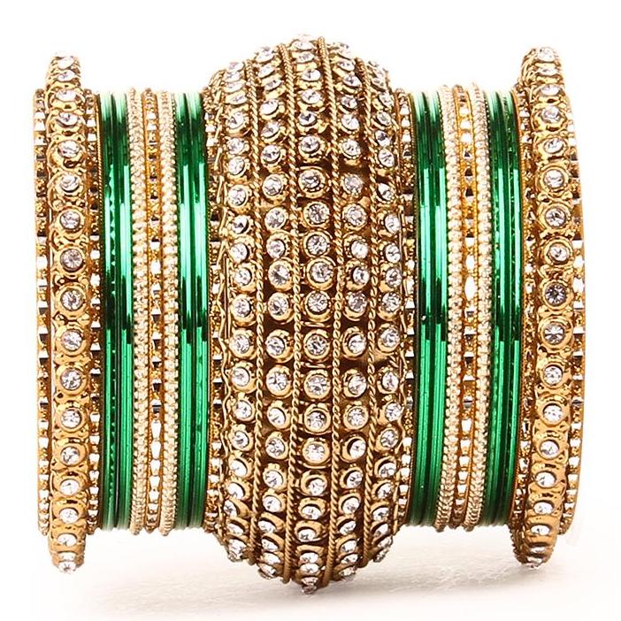 Set of 2 Colored Chakri Shining Bangle Set - Image 14