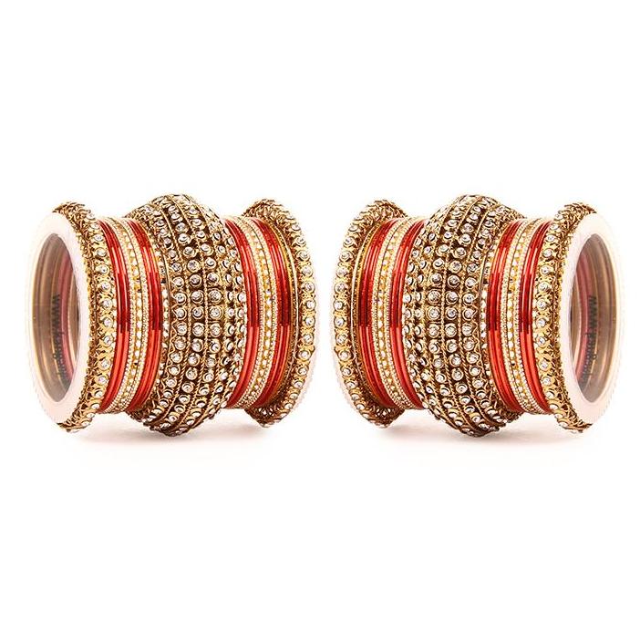 Set of 2 Colored Chakri Shining Bangle Set - Image 15