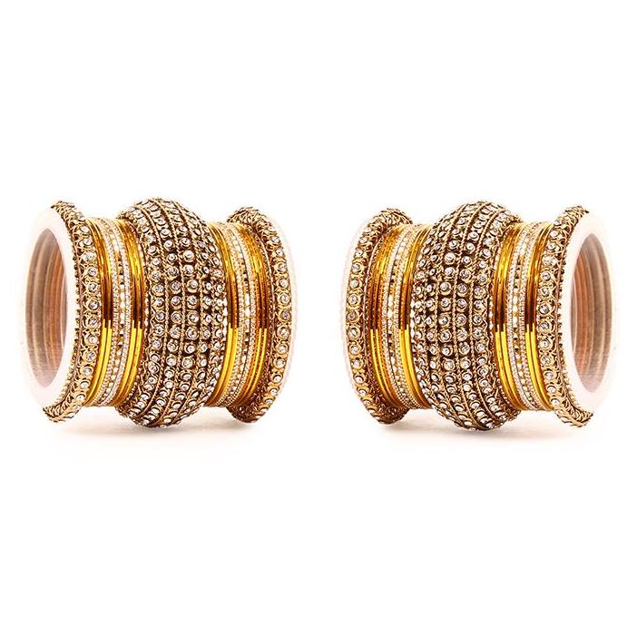 Set of 2 Colored Chakri Shining Bangle Set - Image 17