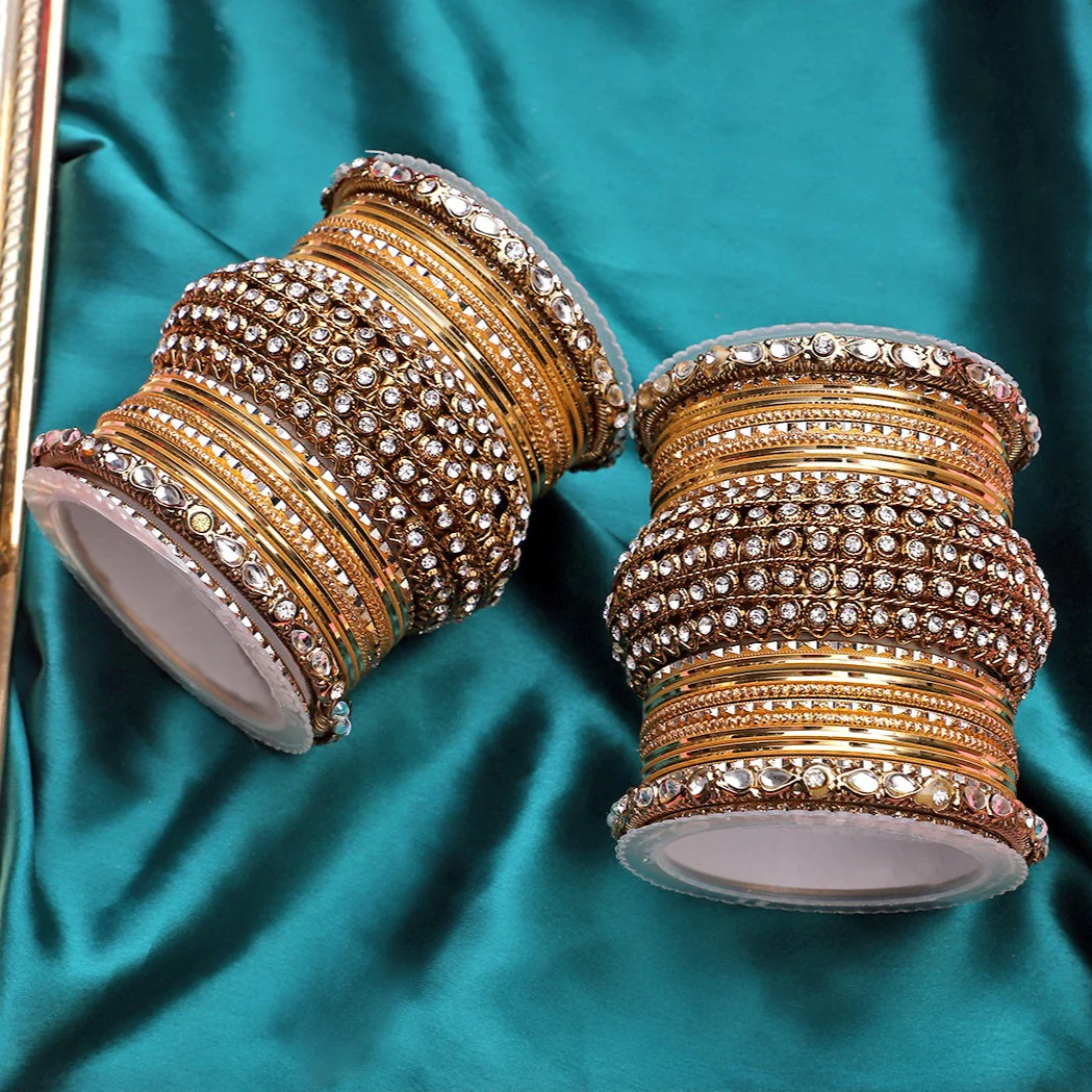 Set of 2 Colored Chakri Shining Bangle Set - Image 4