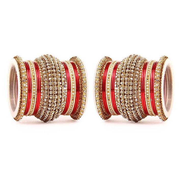 Set of 2 Colored Chakri Shining Bangle Set - Image 7