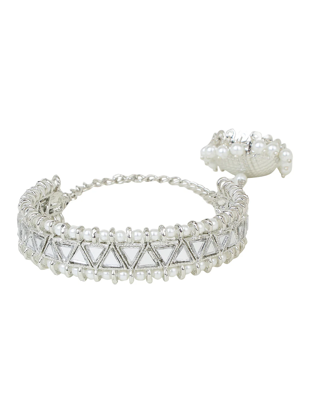 Free Size Jhumki Mirror Bracelet by Leshya - Image 3