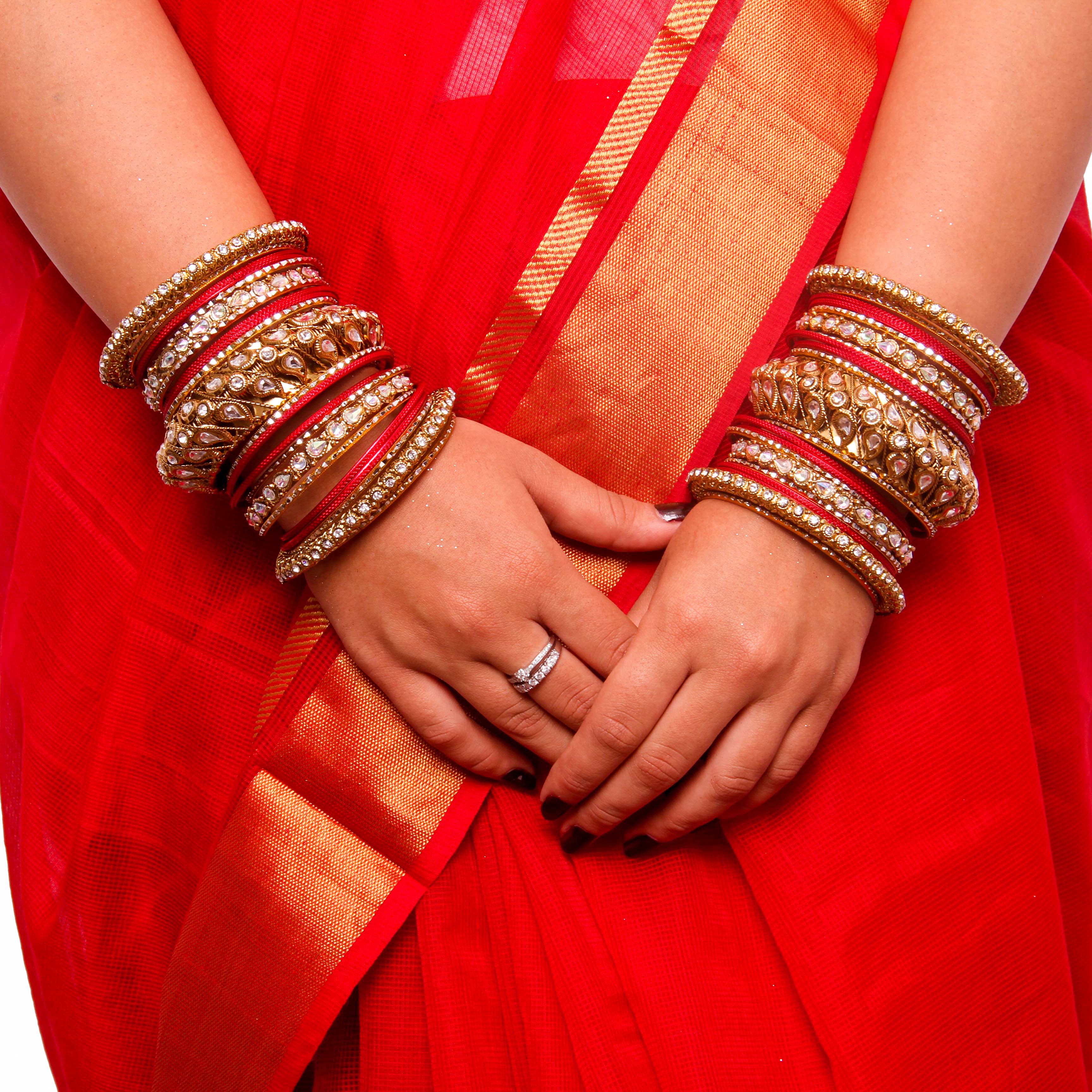 Set of 2 Kundan Bangle Set With Chakri Kada - Image 5