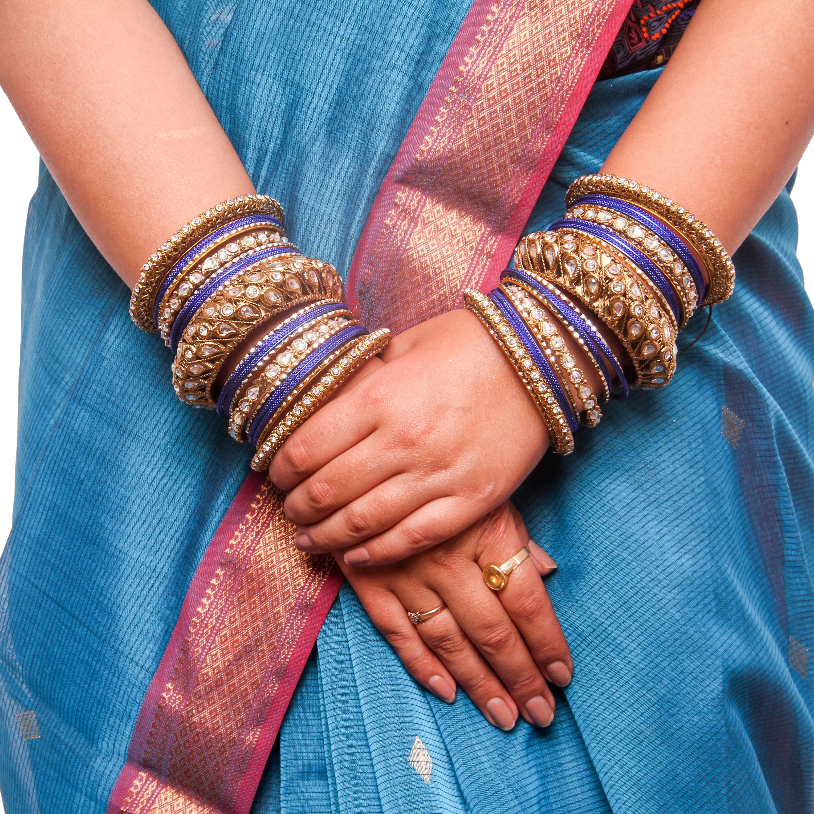 Set of 2 Kundan Bangle Set With Chakri Kada - Image 7