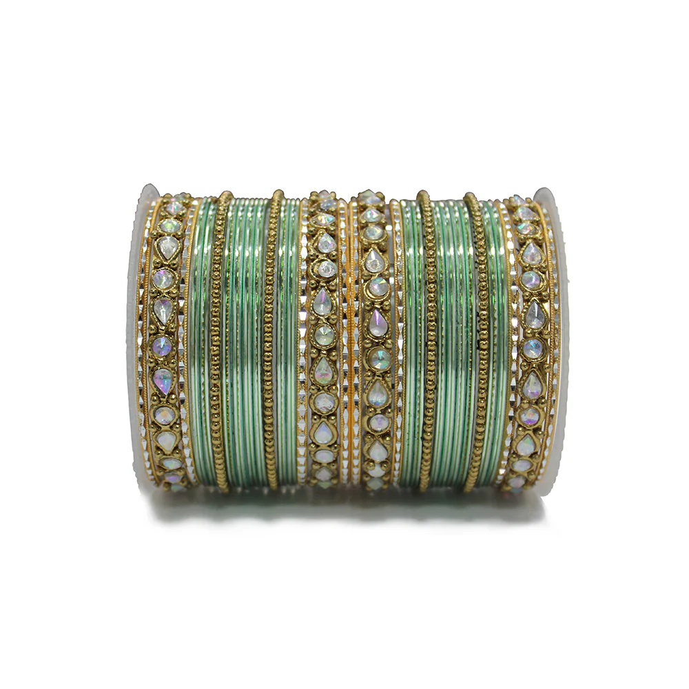 Kundan Gold Plating Bangle Set - Image 10