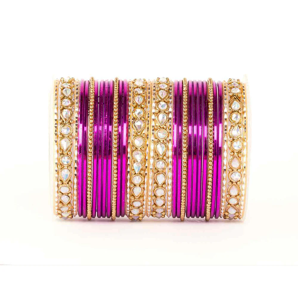 Kundan Gold Plating Bangle Set - Image 3
