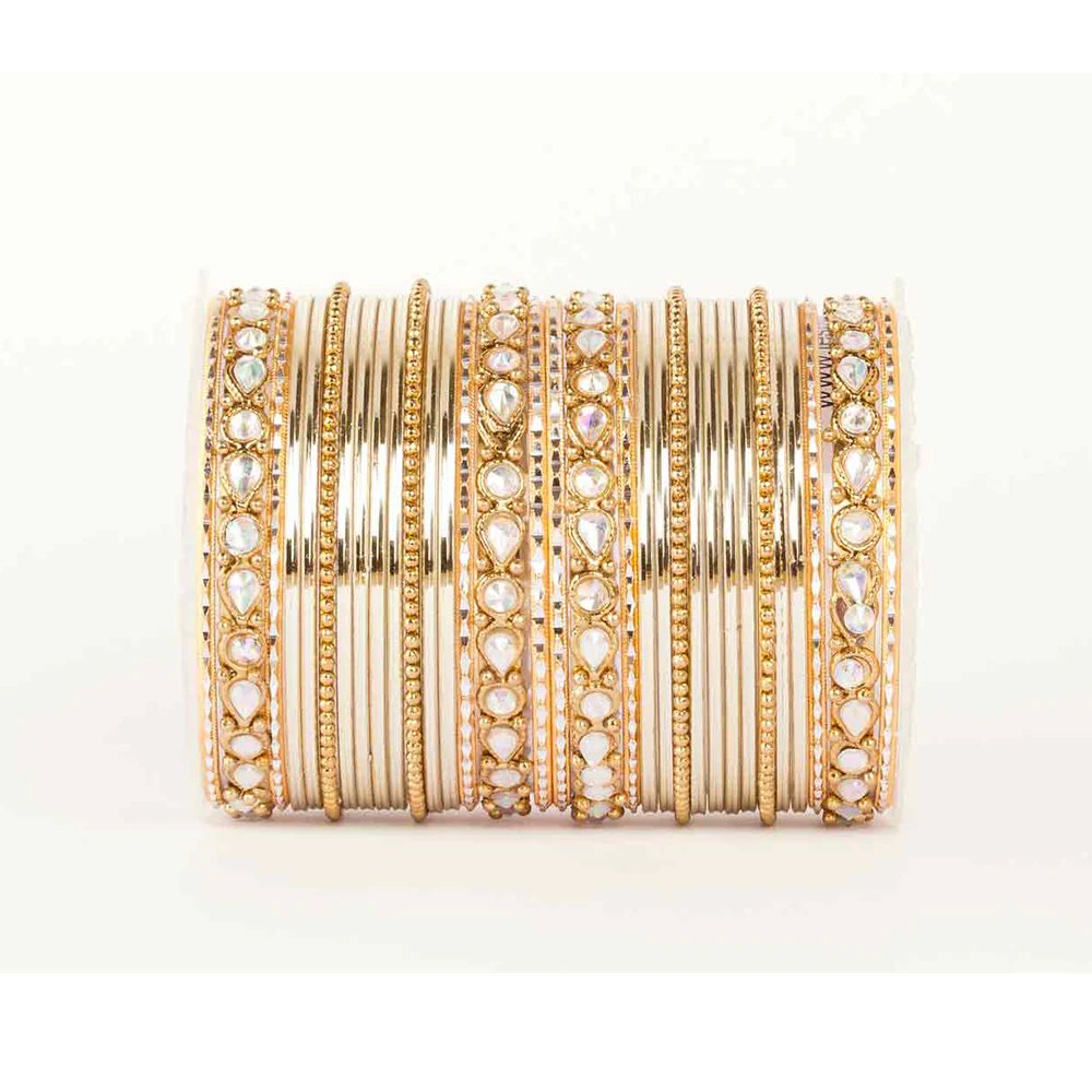 Kundan Gold Plating Bangle Set - Image 5
