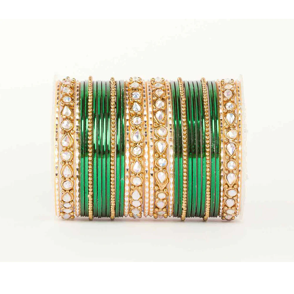 Kundan Gold Plating Bangle Set - Image 6