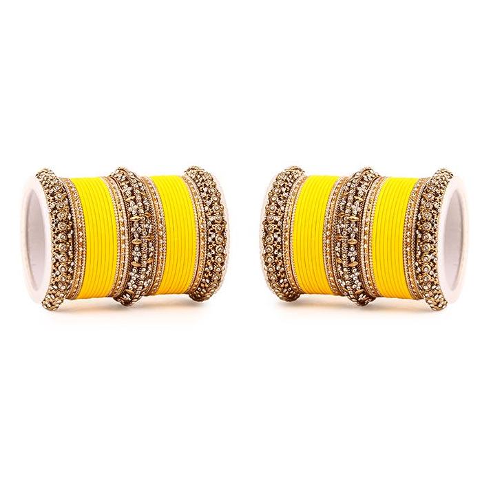 Set of 2 Bridal Matte Textured Bangle Set (Plus Size) - Image 11