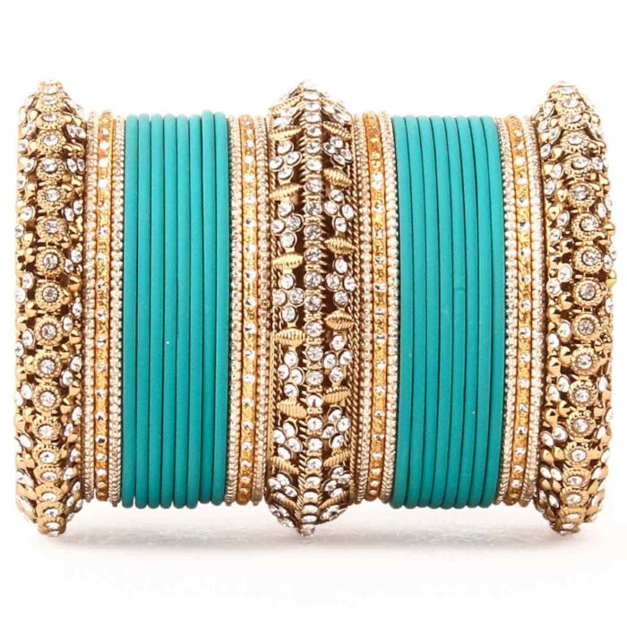 Set of 2 Bridal Matte Textured Bangle Set (Plus Size) - Image 14