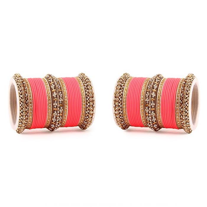 Set of 2 Bridal Matte Textured Bangle Set (Plus Size) - Image 5