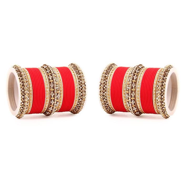 Set of 2 Bridal Matte Textured Bangle Set (Plus Size) - Image 9