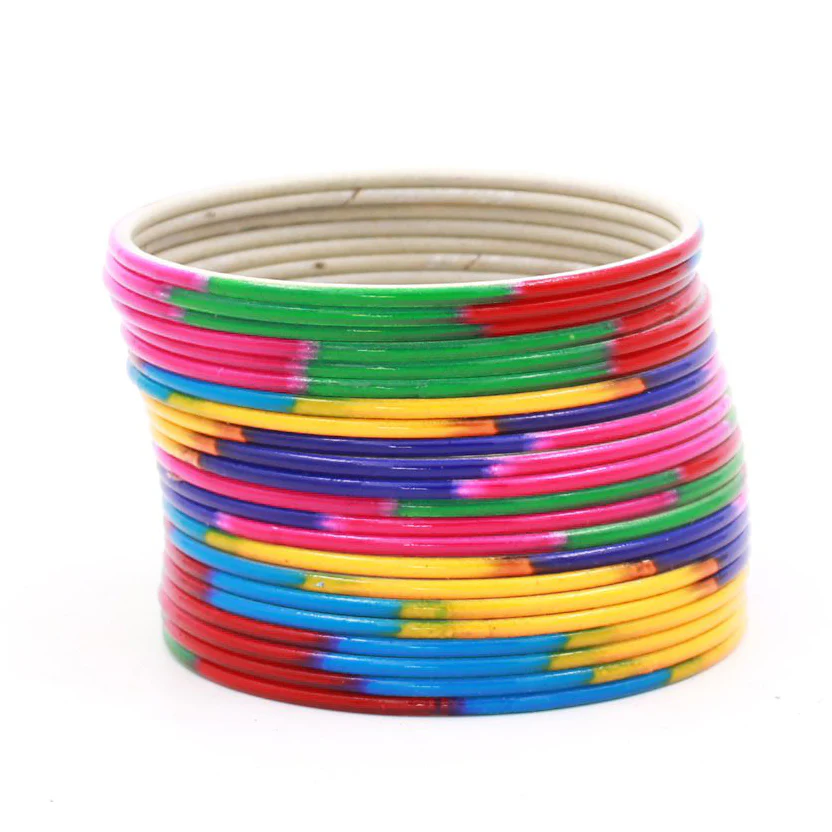 Set of 24 Look-Like Glass Metal Bangles by Leshya - Image 18