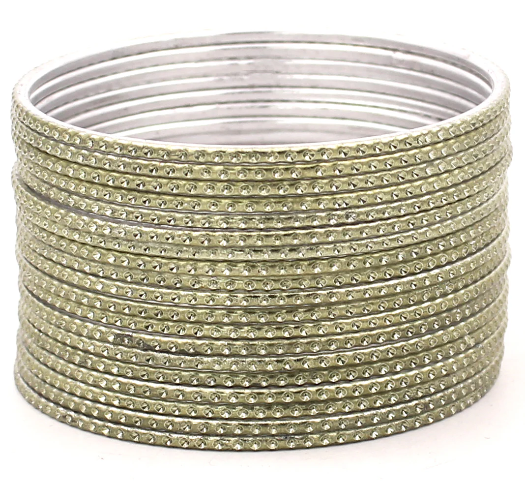 Set of 24 Shining Bangles with Embossed Pattern by Leshya - Image 10