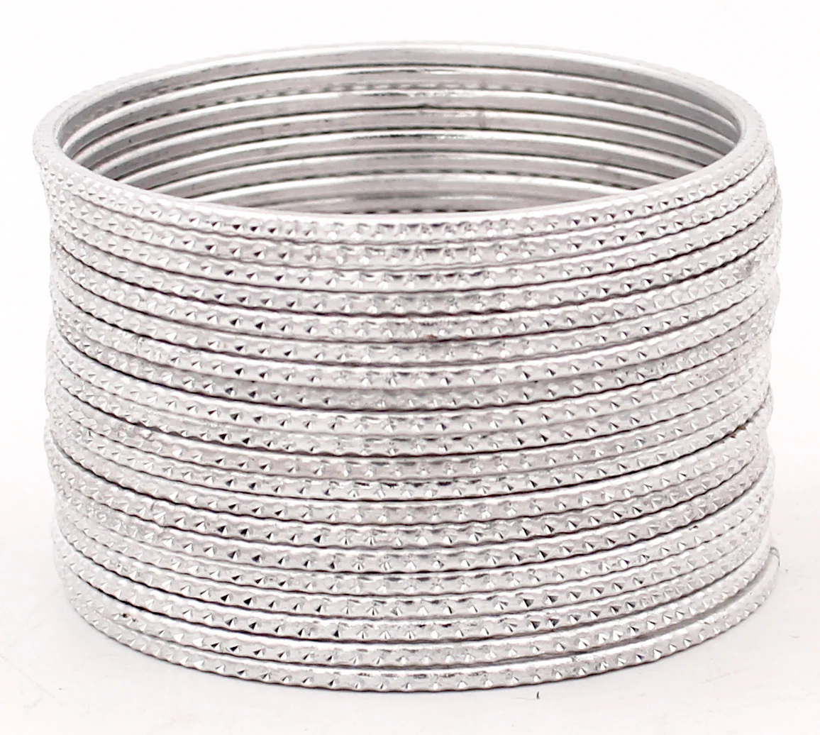 Set of 24 Shining Bangles with Embossed Pattern by Leshya - Image 15