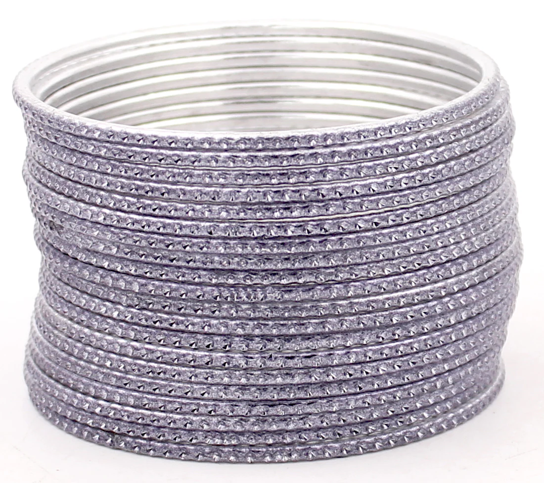 Set of 24 Shining Bangles with Embossed Pattern by Leshya - Image 16