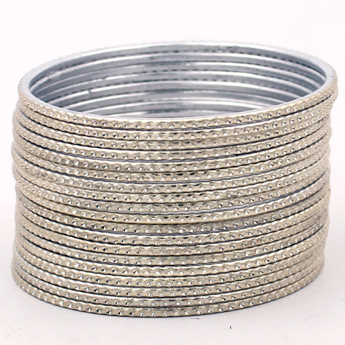 Set of 24 Shining Bangles with Embossed Pattern by Leshya - Image 5