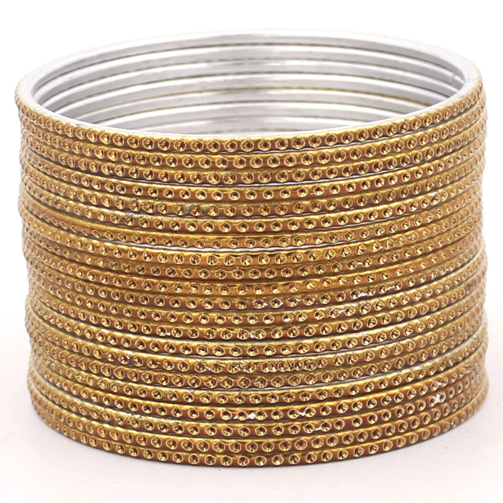 Set of 24 Shining Bangles with Embossed Pattern by Leshya - Image 6