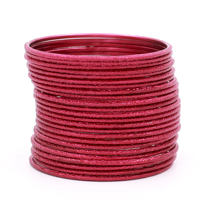 Set of 24 Shining Bangles with Etching Design by Leshya - Image 10