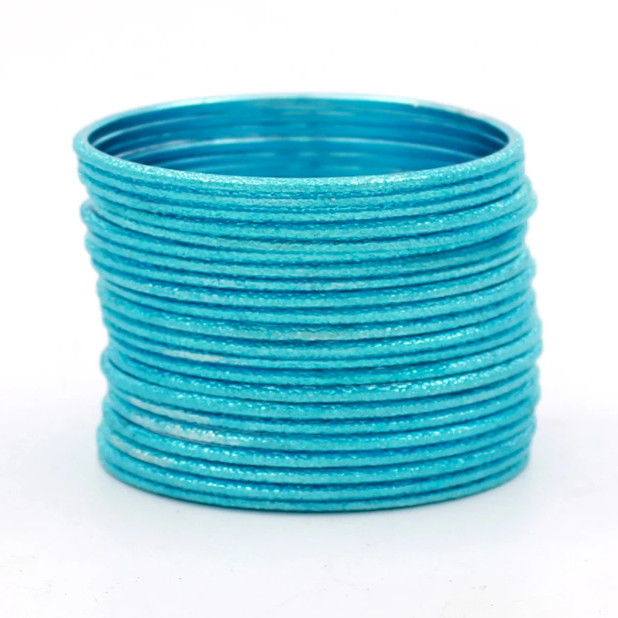 Set of 24 Shining Bangles with Etching Design by Leshya - Image 14
