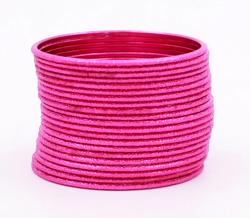 Set of 24 Shining Bangles with Etching Design by Leshya - Image 6