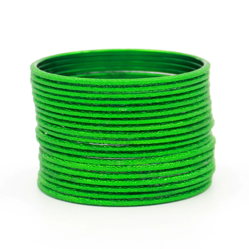 Set of 24 Shining Bangles with Etching Design by Leshya - Image 8