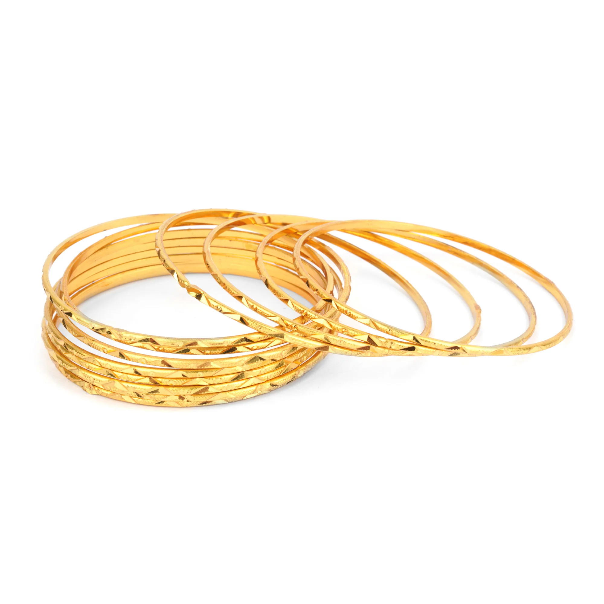 Set of 8 Golden Bangles for Dailywear by Leshya - Image 3