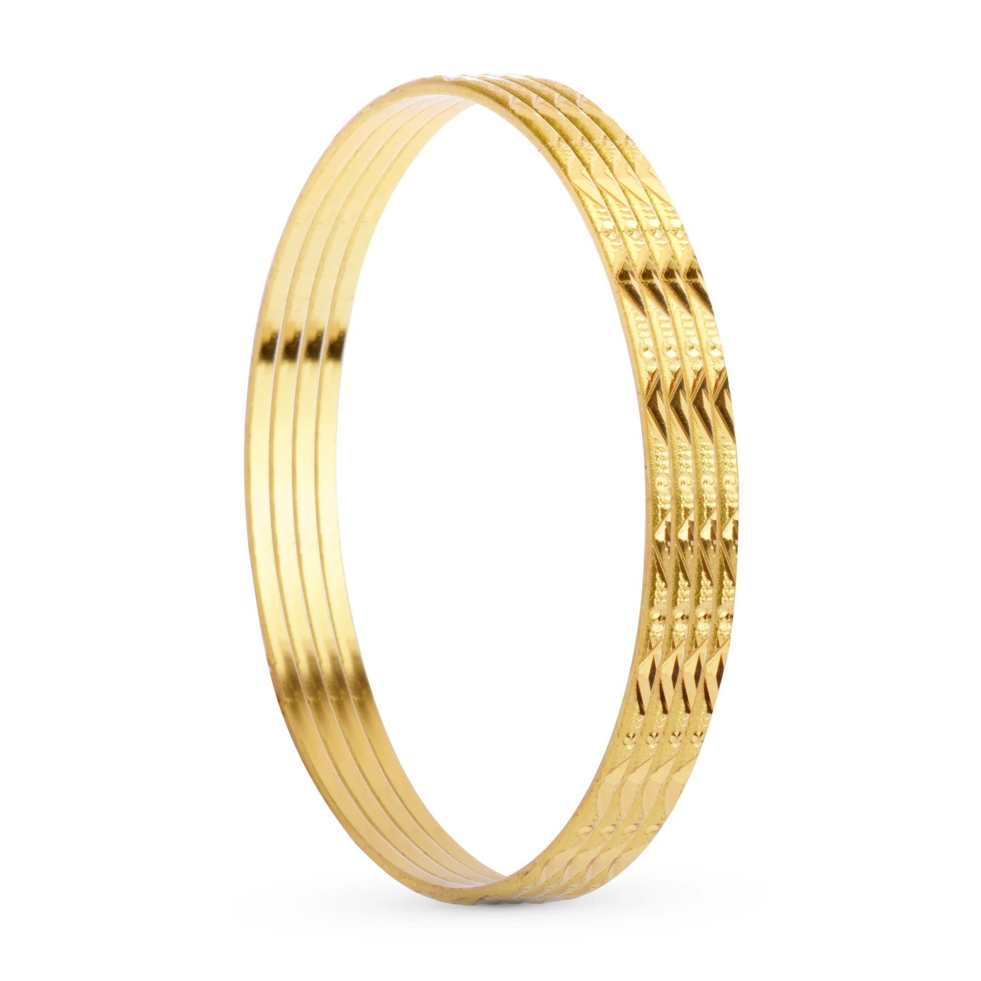 Set of 8 Golden Bangles for Dailywear by Leshya - Image 4