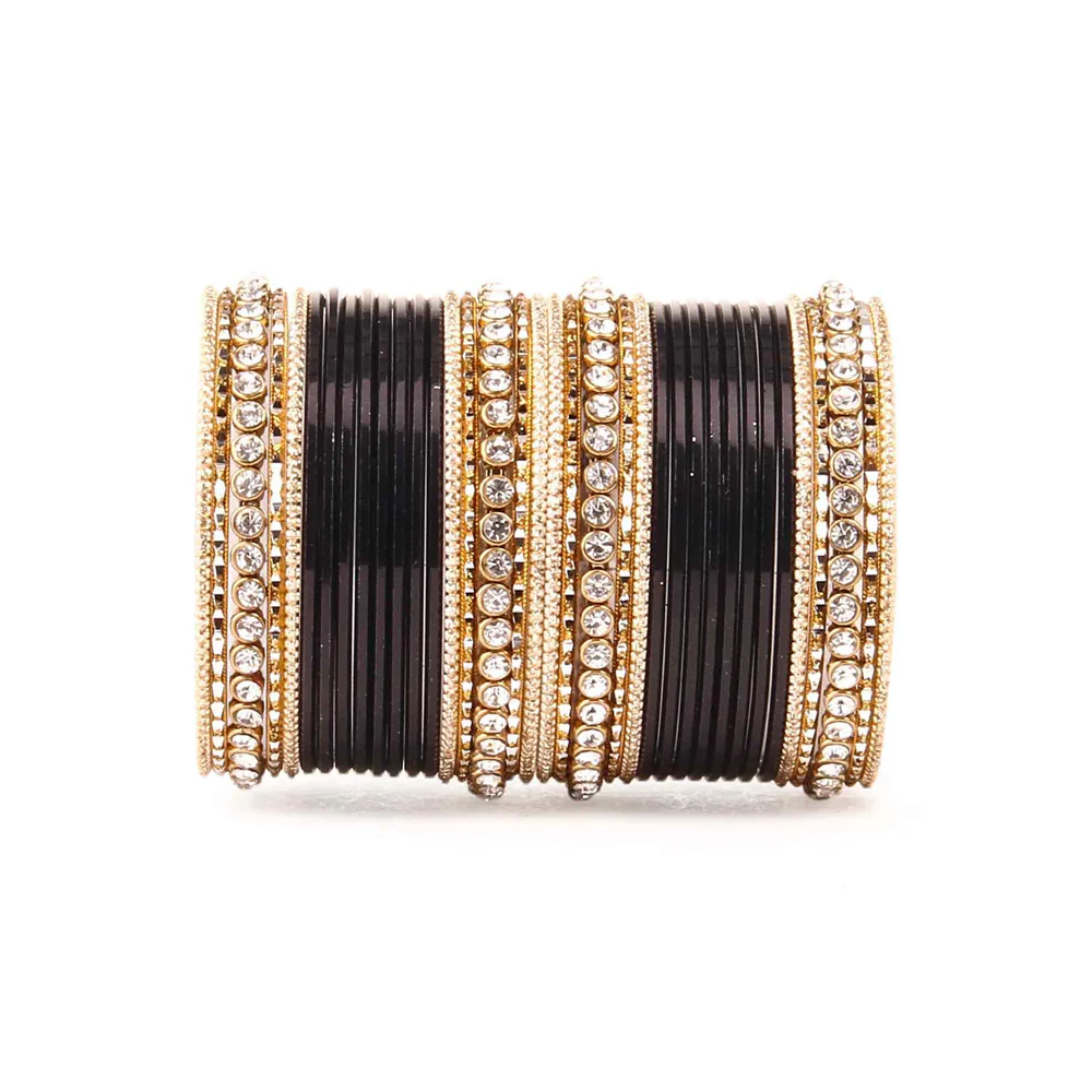 Simple Matte Textured Stone Bangle Set - Image 4
