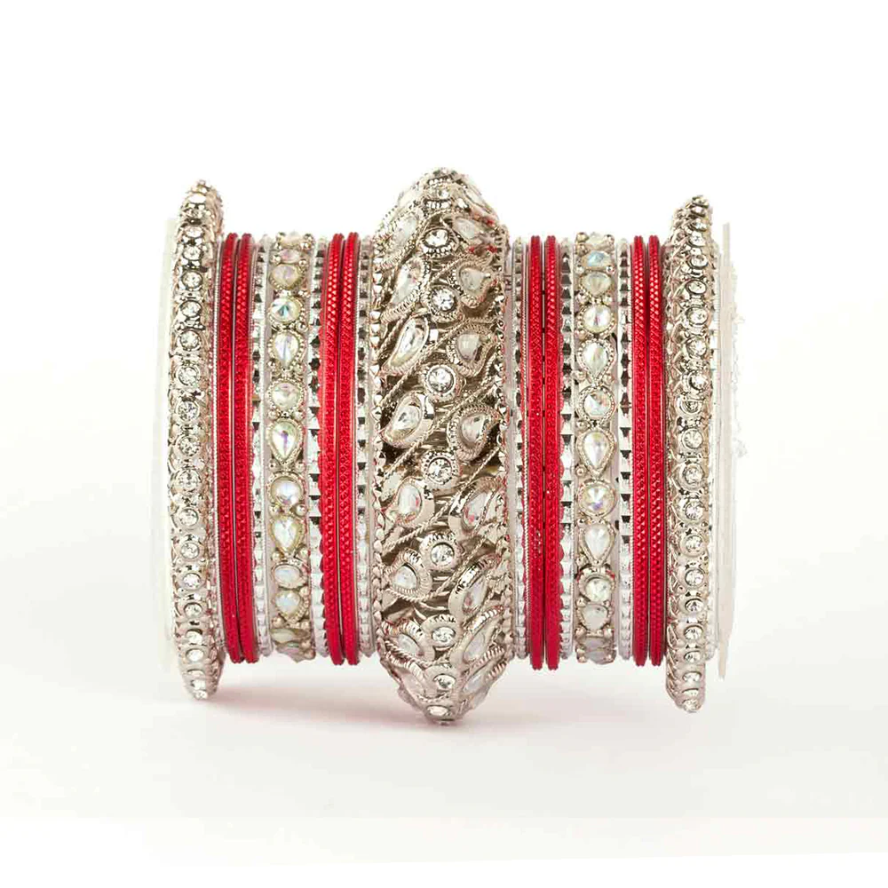 Traditional All Kundan Bangle Set For One Hand - Image 11