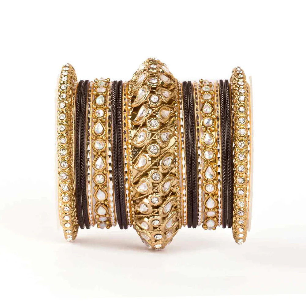 Traditional All Kundan Bangle Set For One Hand - Image 8
